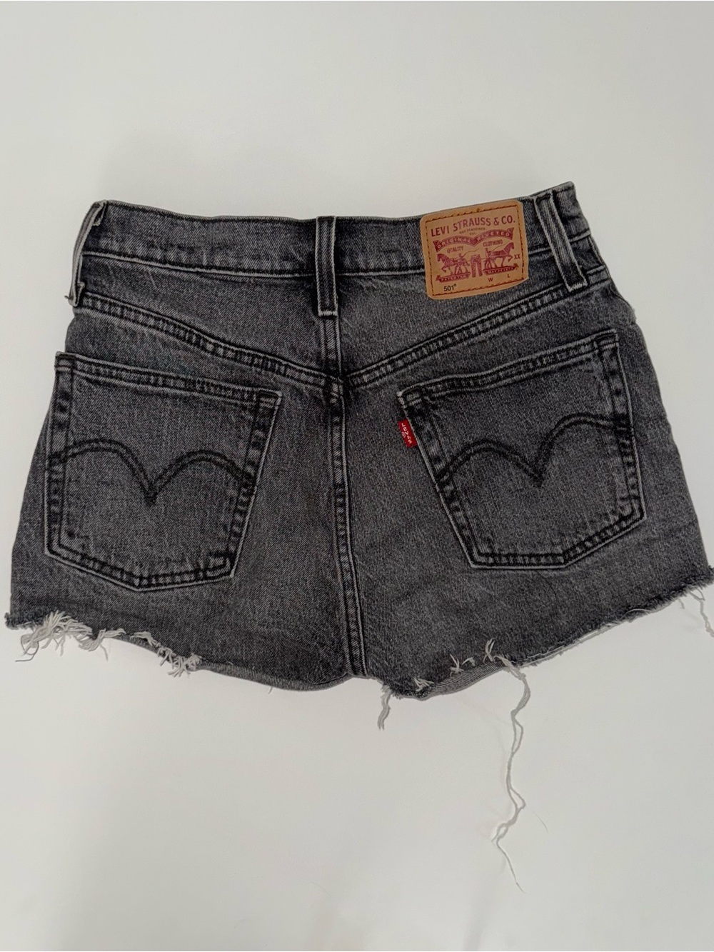 Levi's Black Washed Denim Cutoff Shorts